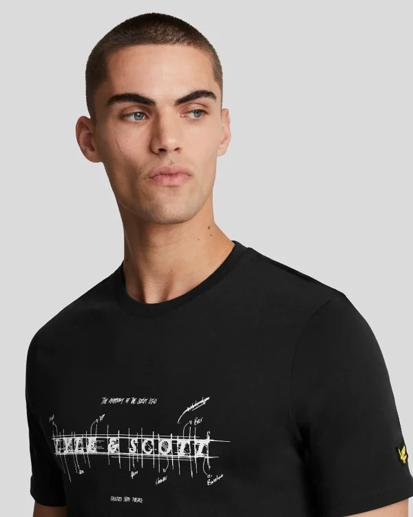 Lyle & Scott T-shirts<Anatomie der Schrift Grafik T-Shirt JetBlack