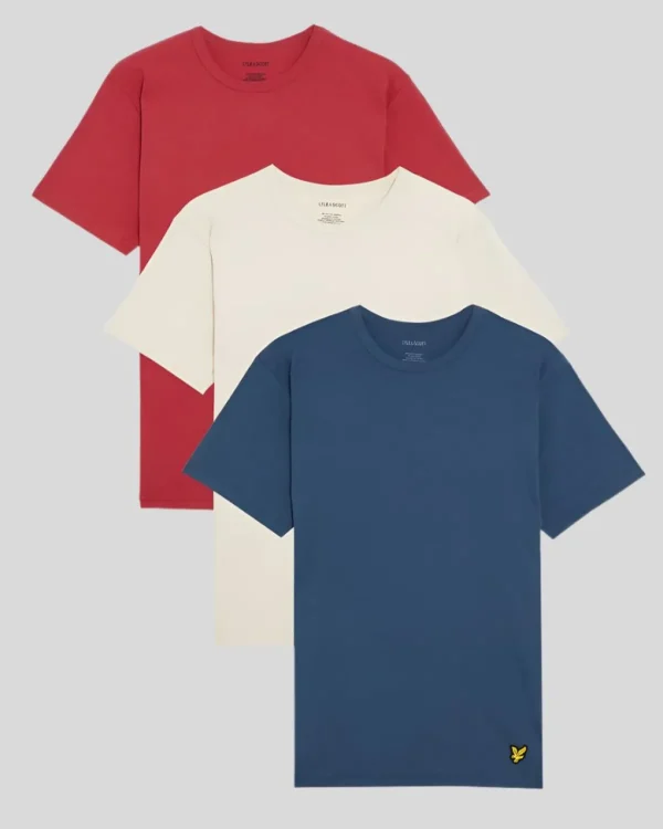 Lyle & Scott Geschenk-sets<Basic 3er Pack T-Shirt DunklerDenim/Jet-Stream/Erderot