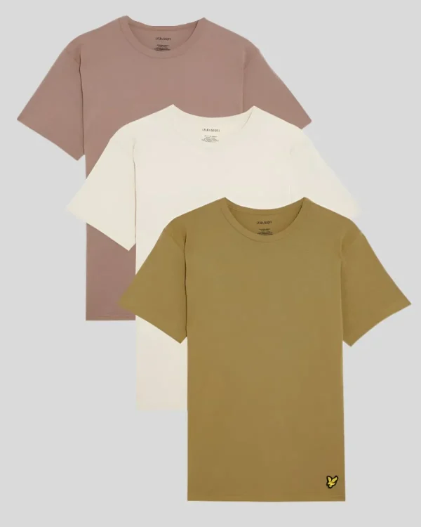 Lyle & Scott Geschenk-sets<Basic 3er Pack T-Shirt GetrockneterKräuter/Bimsstein/Geweih