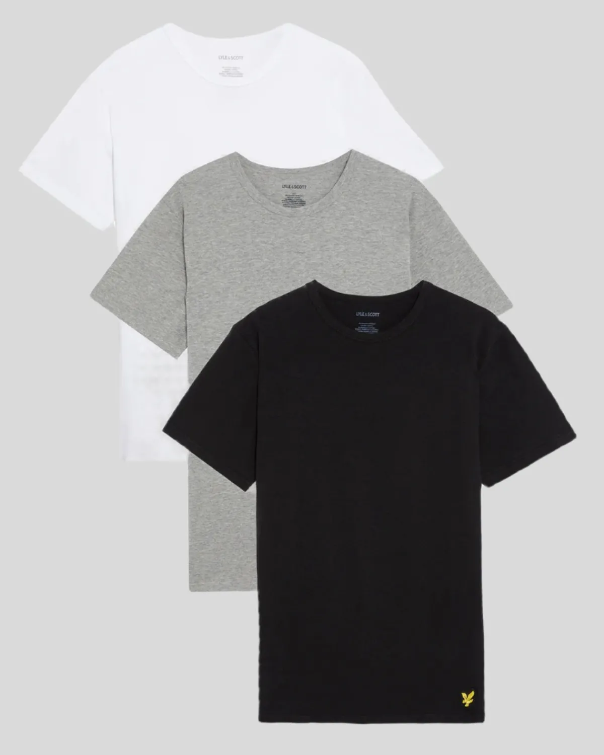 basic_er_pack_tshirt_0-6.webp Lyle & Scott Geschenk-sets<Basic 3er Pack T-Shirt JetBlack/MidGreyMergel/Weiß