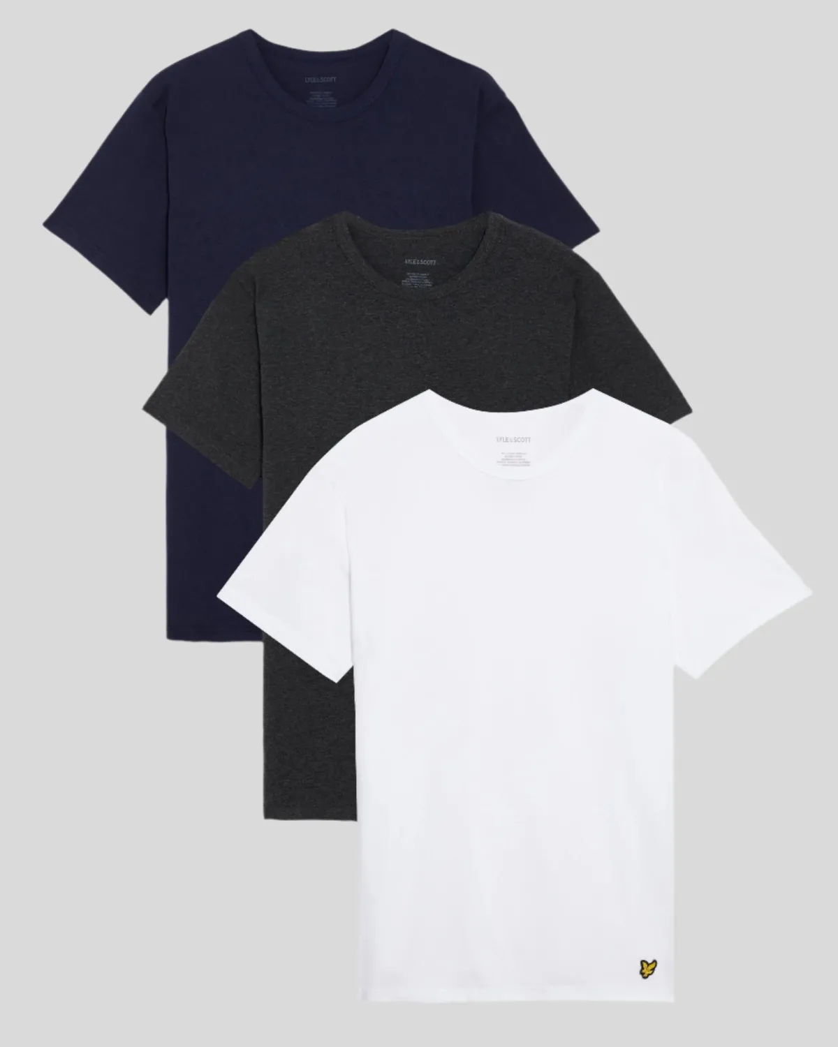 basic_er_pack_tshirt_0.webp Lyle & Scott Geschenk-sets<Basic 3er Pack T-Shirt Weiß/Holzkohle-Mergel/Peakoat