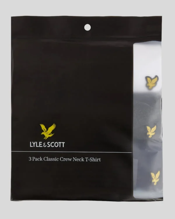 Lyle & Scott Geschenk-sets<Basic 3er Pack T-Shirt Weiß/Holzkohle-Mergel/Peakoat