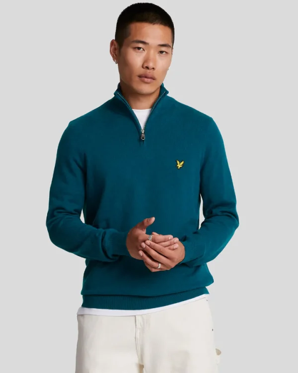 Lyle & Scott Pullover & Strickwaren<Baumwolle Merino 1/4 Reißverschluss Pullover ApresNavy