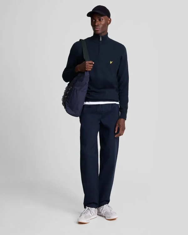 Lyle & Scott Pullover & Strickwaren<Baumwolle Merino 1/4 Reißverschluss Pullover DarkNavy