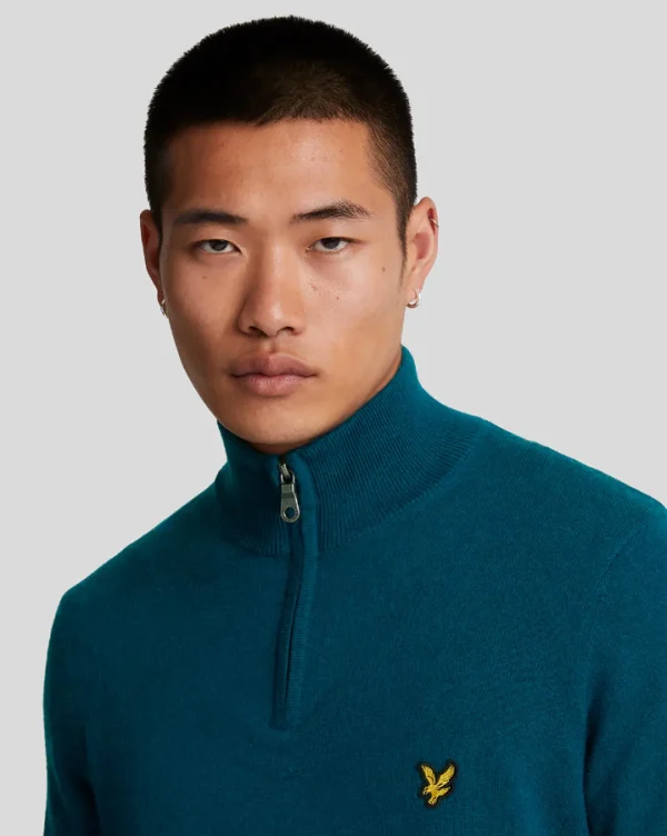 Lyle & Scott Pullover & Strickwaren<Baumwolle Merino 1/4 Reißverschluss Pullover ApresNavy