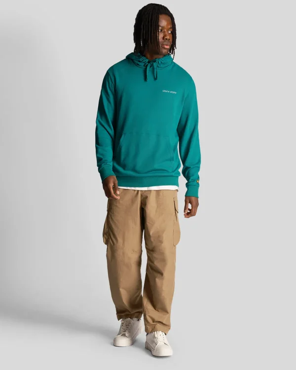 Lyle & Scott Drehbuchsticke | Kapuzenpullover<Bestickter Loopback-Kapuzenpullover Gerichtsgrün