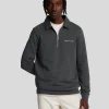 Lyle & Scott Drehbuchsticke | Pullover & Strickwaren<Bestickter Pullover mit 1/4 Reißverschluss und Kragen Gunmetal/Cove