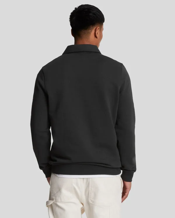Lyle & Scott Drehbuchsticke | Pullover & Strickwaren<Bestickter Pullover mit 1/4 Reißverschluss und Kragen JetBlack/White