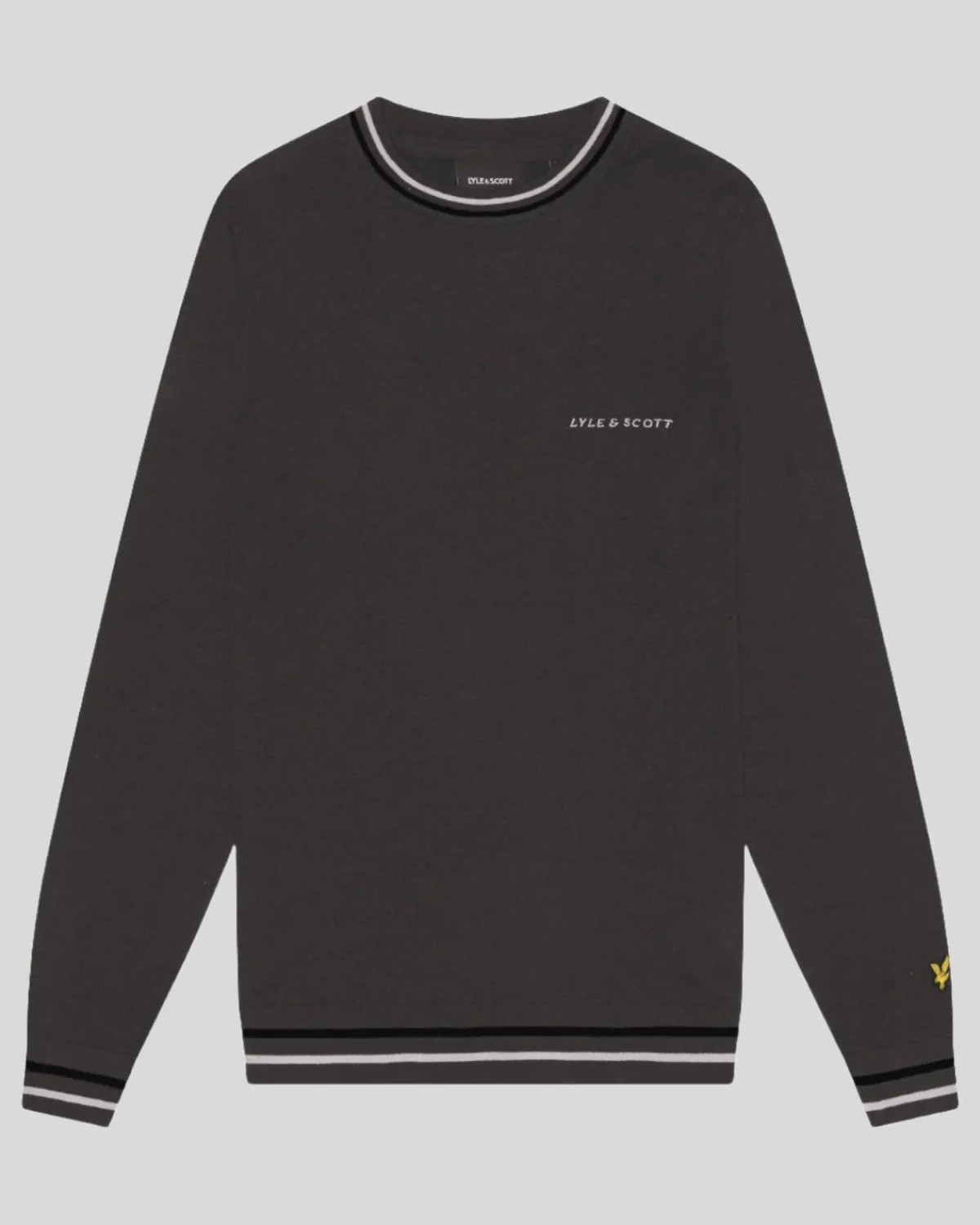 bestickter_pullover_mit_rundhalsausschnitt_4-1.webp Lyle & Scott Drehbuchsticke | Pullover & Strickwaren<Bestickter Pullover mit Rundhalsausschnitt Gunmetal