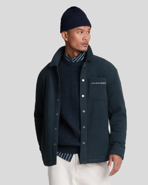Lyle & Scott Vermächtnis<Besticktes Fleece Überhemd DunkleMarine