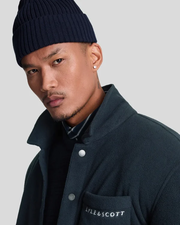 Lyle & Scott Vermächtnis<Besticktes Fleece Überhemd DunkleMarine