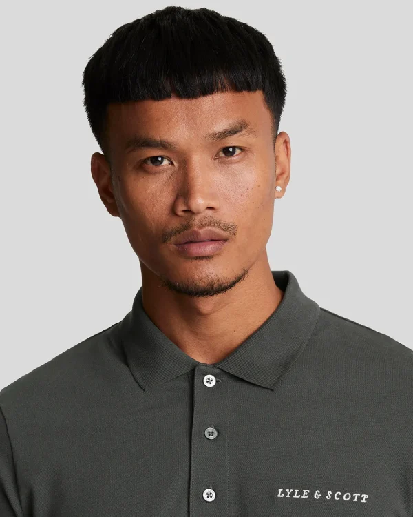 Lyle & Scott Drehbuchsticke | Polohemden<Besticktes Polohemd Gunmetal/Cove