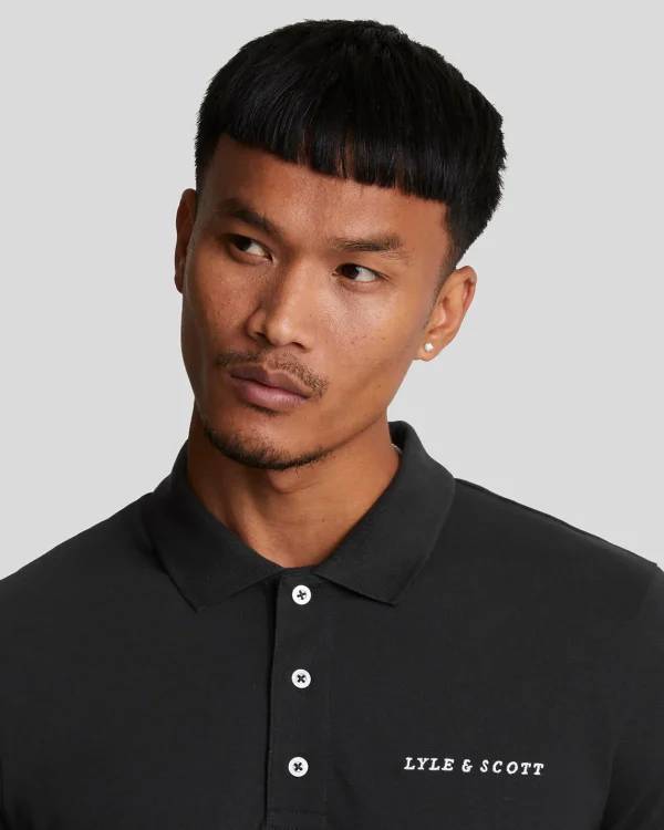 Lyle & Scott Drehbuchsticke | Polohemden<Besticktes Polohemd JetBlack/White