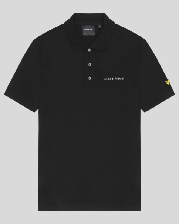 Lyle & Scott Drehbuchsticke | Polohemden<Besticktes Polohemd JetBlack/White