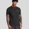 Lyle & Scott Drehbuchsticke | T-shirts<Besticktes T-Shirt JetBlack/White