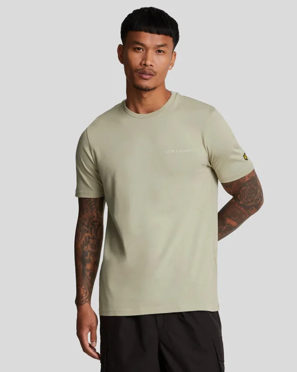 Lyle & Scott Drehbuchsticke | T-shirts<Besticktes T-Shirt DriedSage/Cove