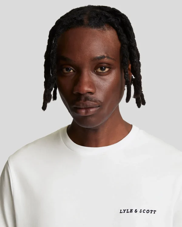 Lyle & Scott Drehbuchsticke | T-shirts<Besticktes T-Shirt White/JetBlack