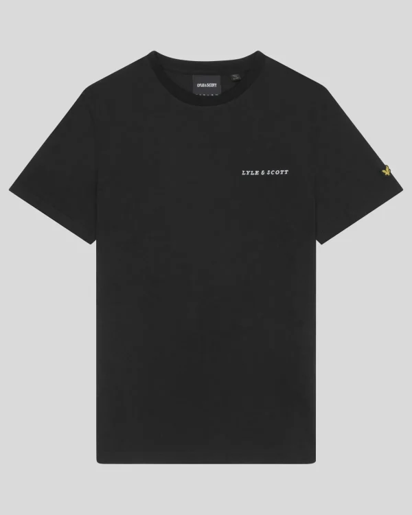 Lyle & Scott Drehbuchsticke | T-shirts<Besticktes T-Shirt JetBlack/White