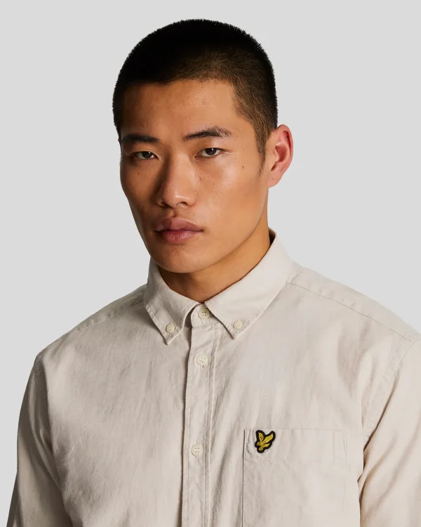Lyle & Scott Hemden<Button Down Hemd aus Baumwolle und Leinen Bucht