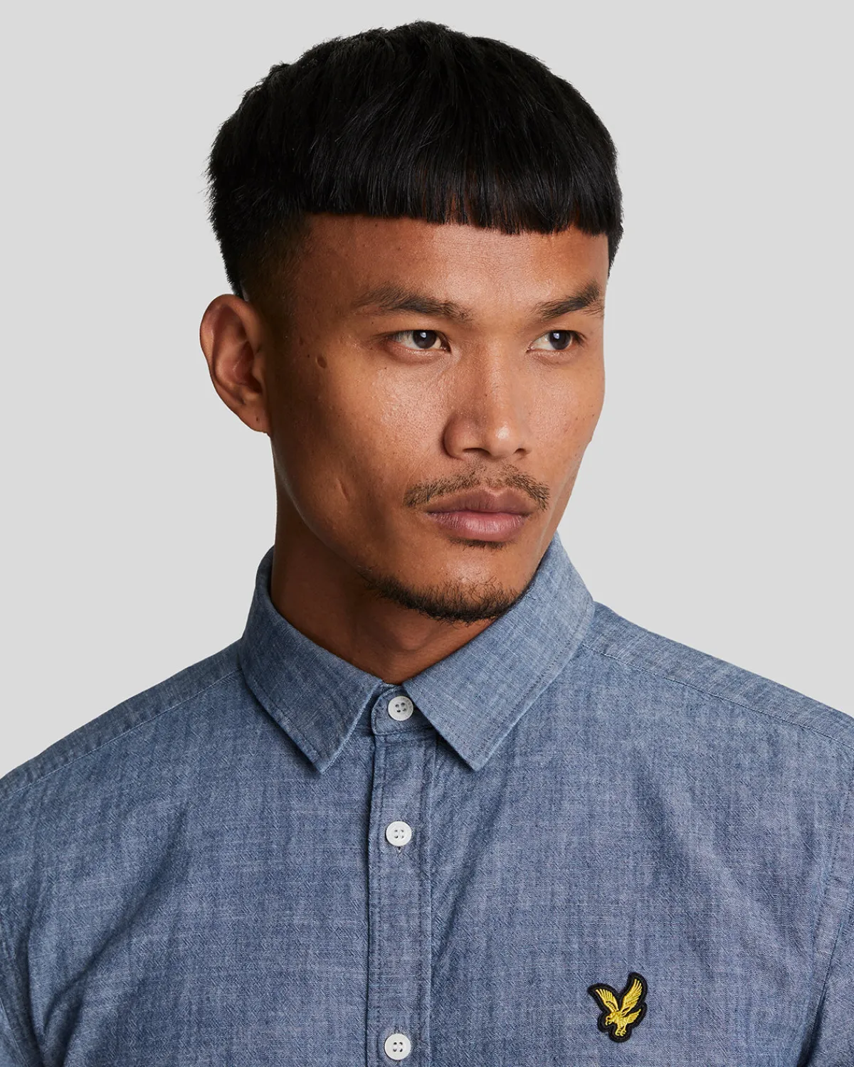 chambray_hemd_3.webp Lyle & Scott Vermächtnis | Hemden<Chambray Hemd Indigo