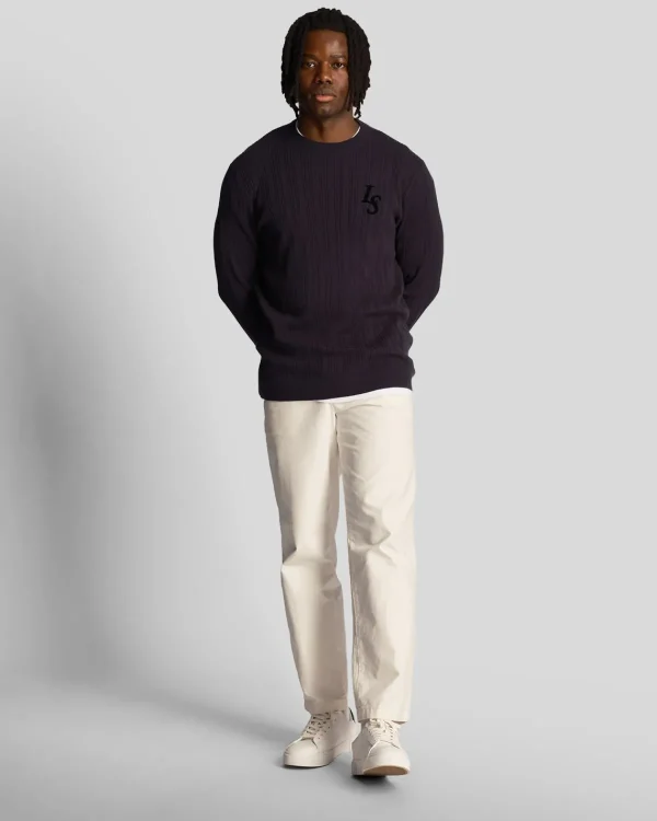 Lyle & Scott Drehbuchsticke<Club Emblem Rundhals-Pullover DunkleMarine