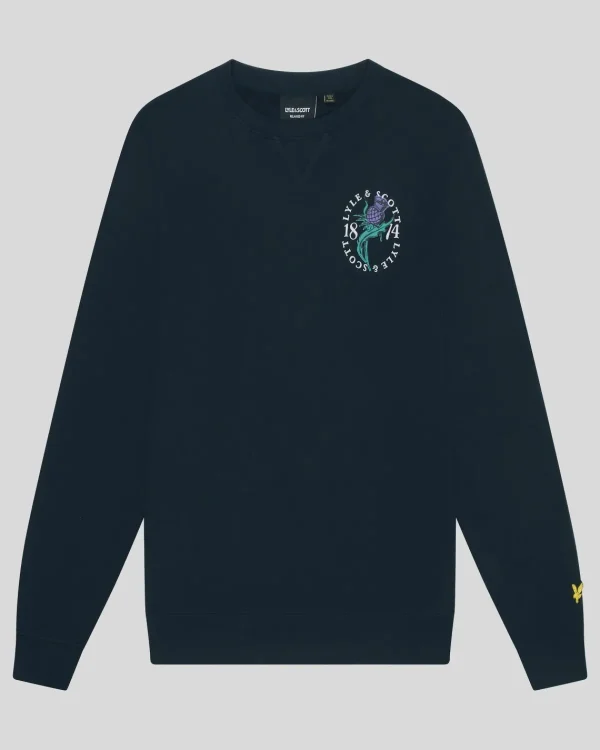 Lyle & Scott Vermächtnis | Sweatshirts<Distel Flora Bedrucktes Sweatshirt mit Rundhalsausschnitt DarkNavy