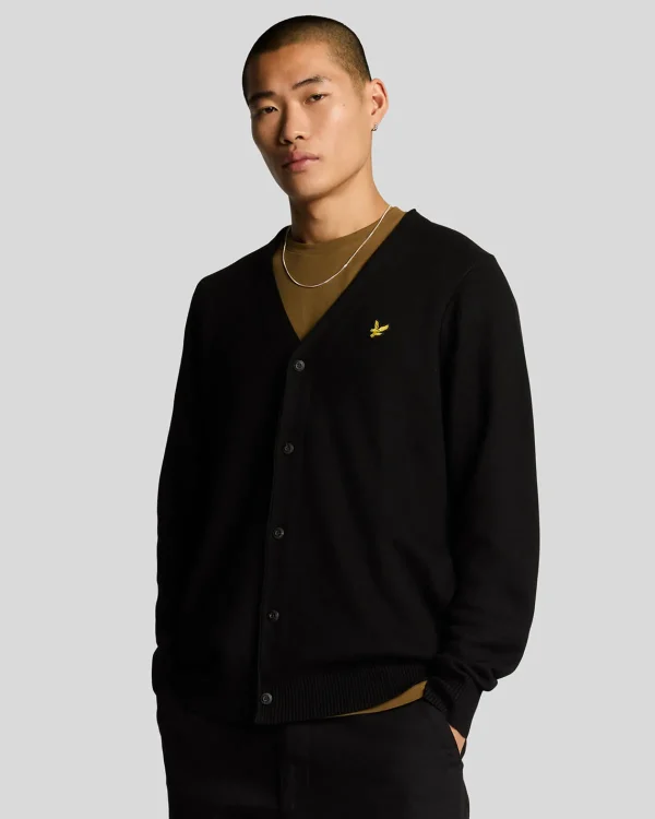 Lyle & Scott Pullover & Strickwaren<Doppelt gestrickte Strickjacke mit V-Ausschnitt JetBlack