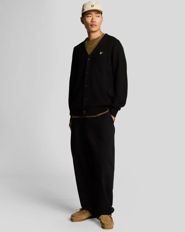 Lyle & Scott Pullover & Strickwaren<Doppelt gestrickte Strickjacke mit V-Ausschnitt JetBlack