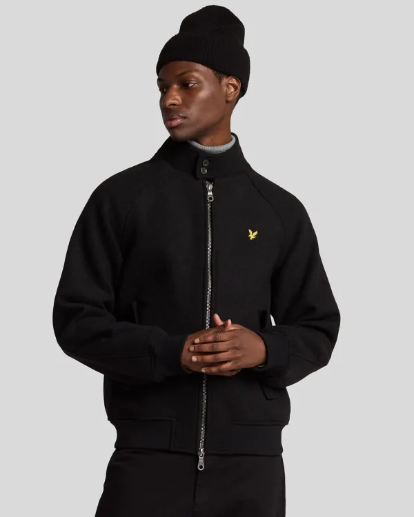 Lyle & Scott Vermächtnis<Double Face Wolle Harrington Jacke JetBlack