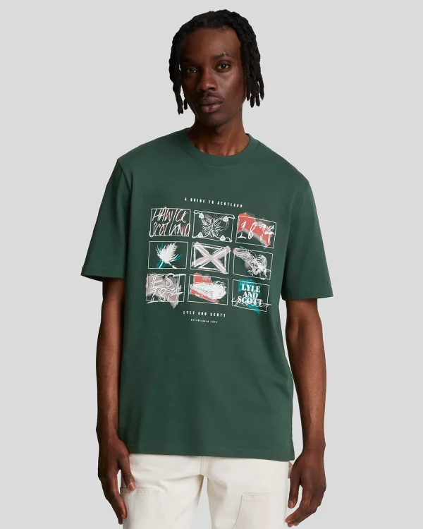 Lyle & Scott Vermächtnis | T-shirts<Ein Führer durch Schottland Grafik T-Shirt ArgyleTeal