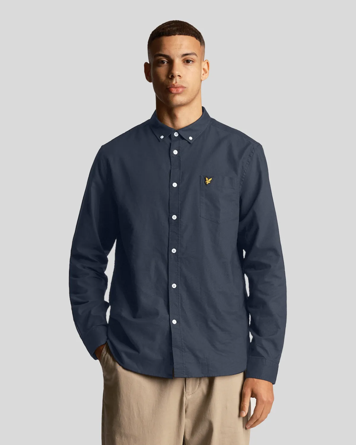 einfarbiges_flanellhemd_0-4.webp Lyle & Scott Hemden<Einfarbiges Flanellhemd Gunmetal