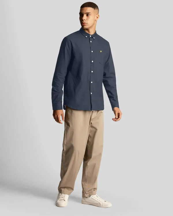 Lyle & Scott Hemden<Einfarbiges Flanellhemd Gunmetal