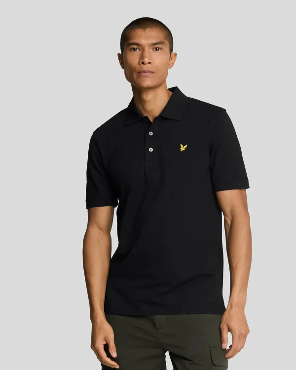 Lyle & Scott Grundlegendes | Polohemden<Einfarbiges Polohemd Pechschwarz