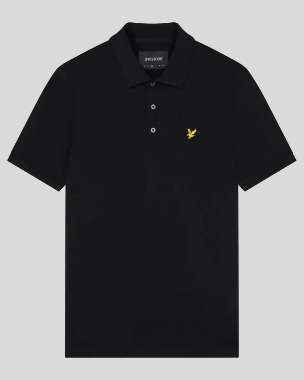 Lyle & Scott Grundlegendes | Polohemden<Einfarbiges Polohemd Pechschwarz