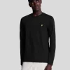 Lyle & Scott Grundlegendes | T-shirts<Einfarbiges T-Shirt mit langen Ärmeln Pechschwarz