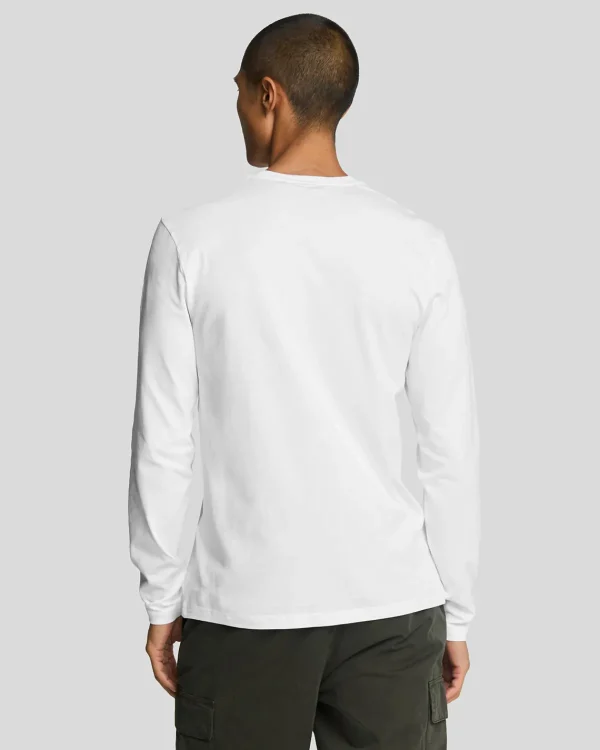Lyle & Scott Grundlegendes | T-shirts<Einfarbiges T-Shirt mit langen Ärmeln Weiss