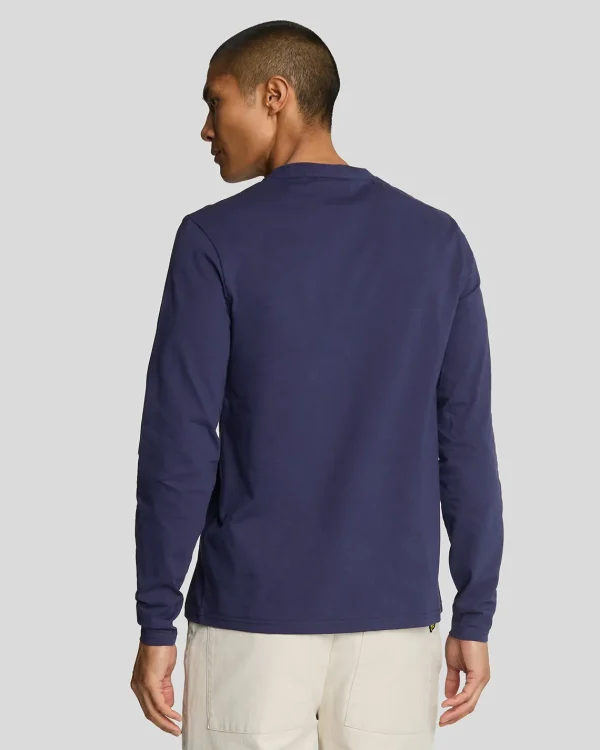 Lyle & Scott Grundlegendes | T-shirts<Einfarbiges T-Shirt mit langen Ärmeln Marine