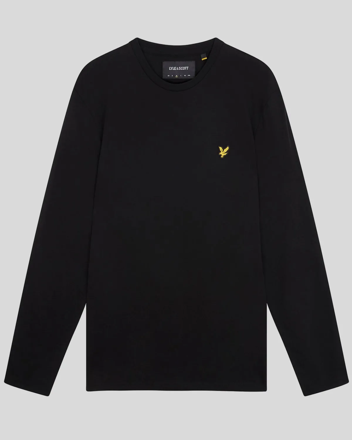 einfarbiges_tshirt_mit_langen_rmeln_4.webp Lyle & Scott Grundlegendes | T-shirts<Einfarbiges T-Shirt mit langen Ärmeln Pechschwarz