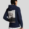 Lyle & Scott Kapuzenpullover<Flagge Druck Pullover Hoodie Marine