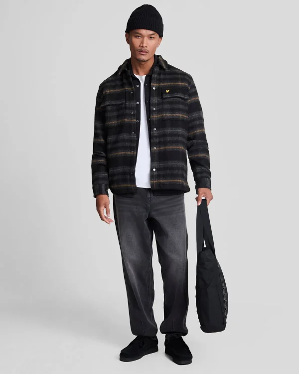 Lyle & Scott Vermächtnis<Gebürstetes Tartan Überhemd JetBlack