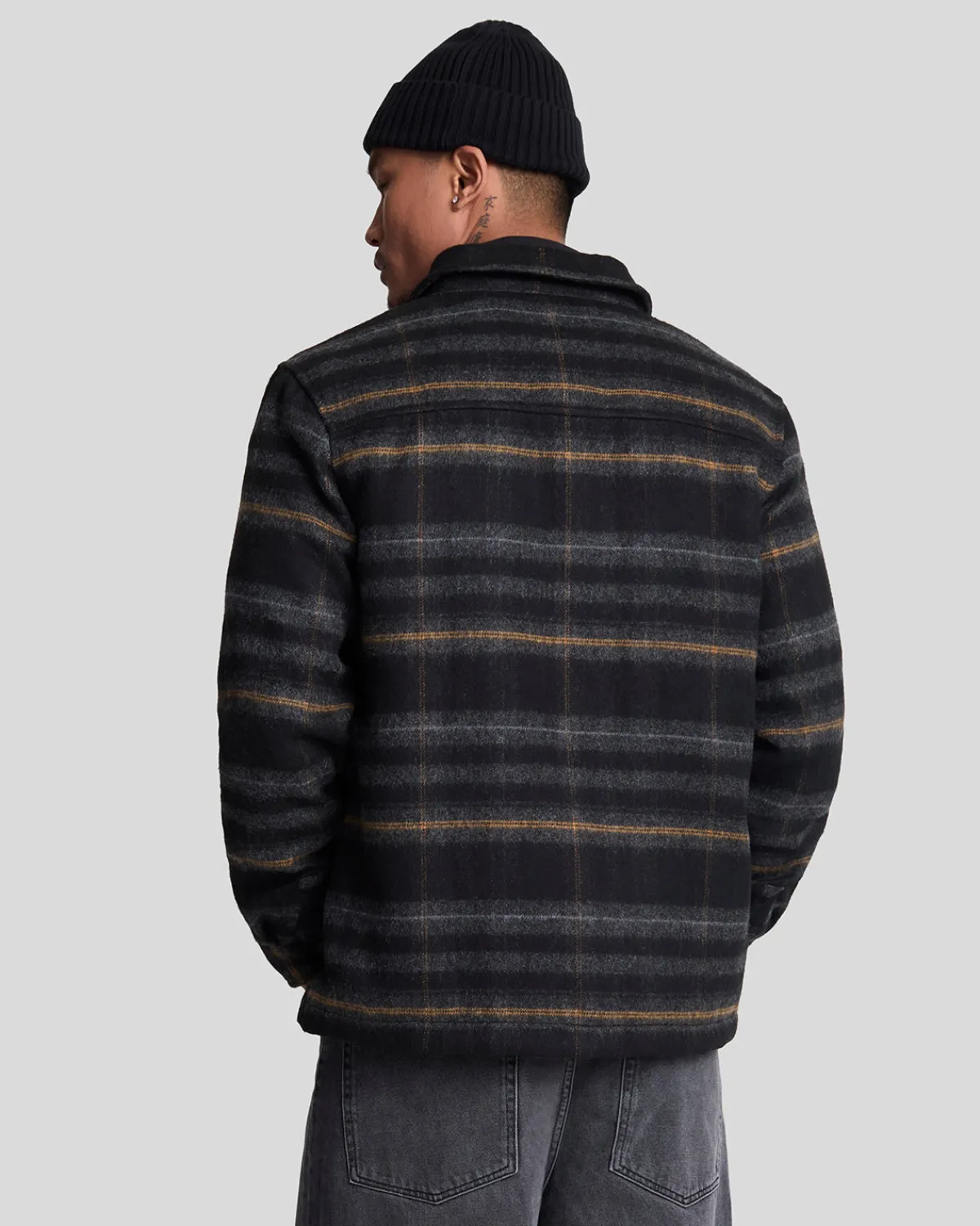 gebrstetes_tartan_berhemd_2.webp Lyle & Scott Vermächtnis<Gebürstetes Tartan Überhemd JetBlack