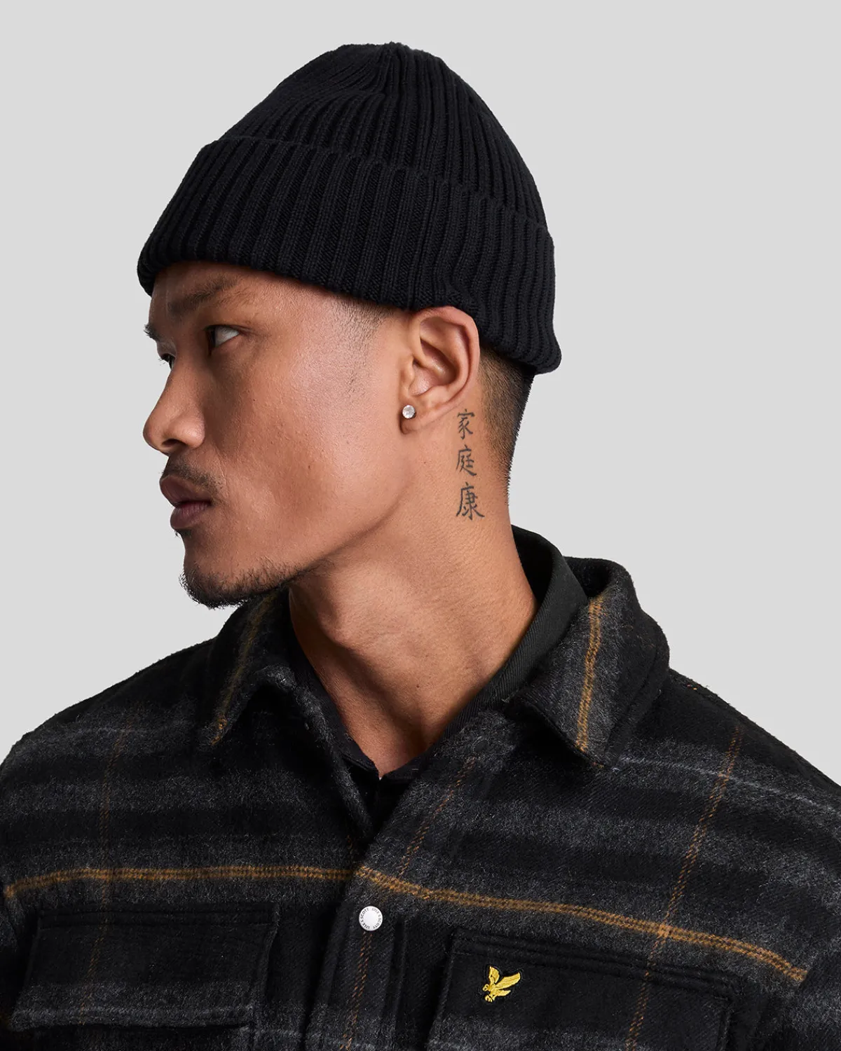gebrstetes_tartan_berhemd_3.webp Lyle & Scott Vermächtnis<Gebürstetes Tartan Überhemd JetBlack