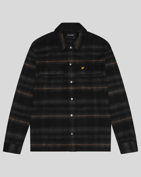 Lyle & Scott Groß & Groß | Übergrößen<Gebürstetes Tartan Überhemd Plus JetBlack