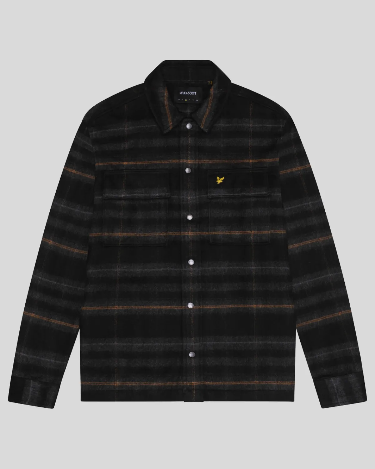 gebrstetes_tartan_berhemd_plus_0.webp Lyle & Scott Groß & Groß | Übergrößen<Gebürstetes Tartan Überhemd Plus JetBlack