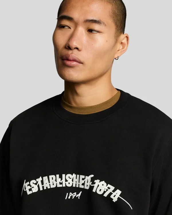 Lyle & Scott Vermächtnis | Sweatshirts<Gegründet 1874 Grafik Rundhalsausschnitt Sweatshirt JetBlack
