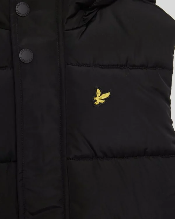 Lyle & Scott Kinder Mäntel & Jacken<Gepolsterte Kapuzenweste für Kinder JetBlack