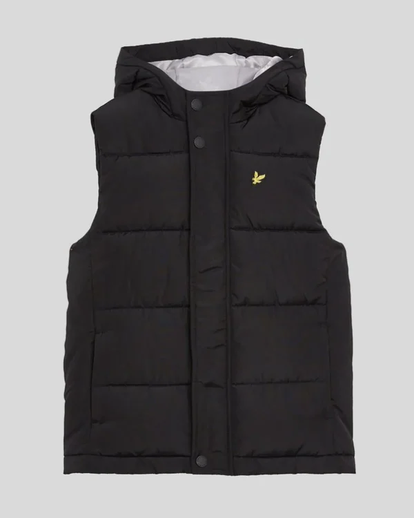 Lyle & Scott Kinder Mäntel & Jacken<Gepolsterte Kapuzenweste für Kinder JetBlack