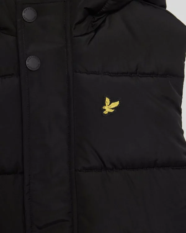 Lyle & Scott Kinder Mäntel & Jacken<Gepolsterte Kapuzenweste für Kinder JetBlack