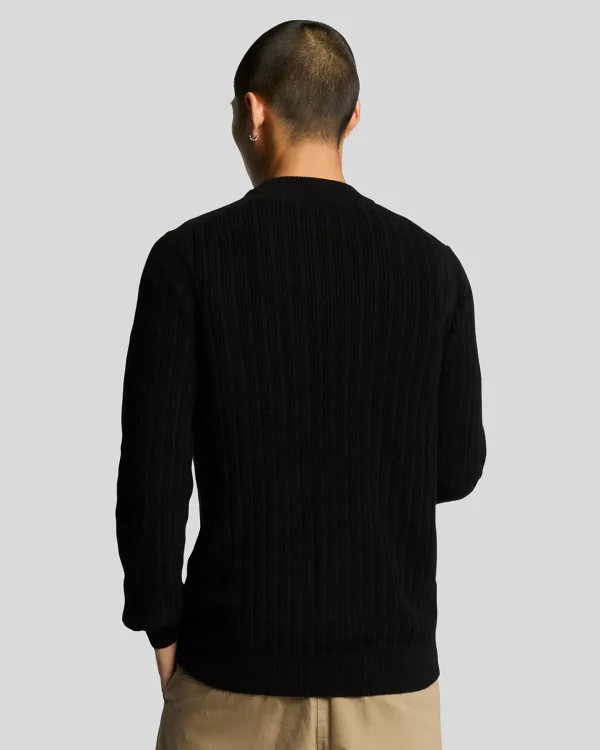 Lyle & Scott Pullover & Strickwaren<Gerippter Pullover mit Rundhalsausschnitt JetBlack