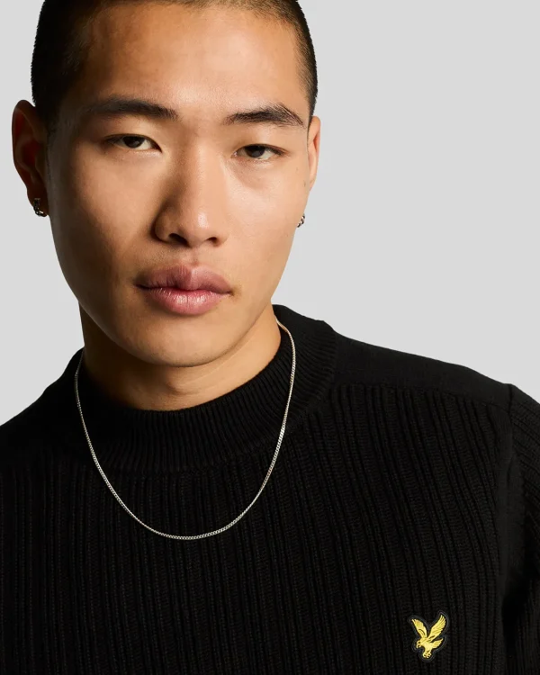 Lyle & Scott Pullover & Strickwaren<Gerippter Pullover mit Rundhalsausschnitt JetBlack